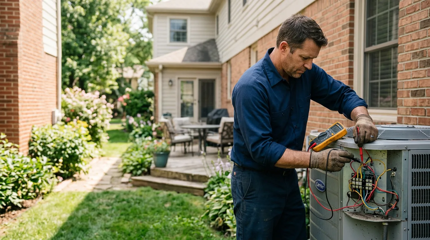 HVAC technician working near Peotone, IL